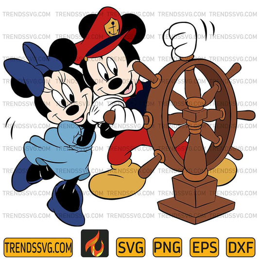 Mickey-And-Minnie-Captain-Cruise-Svg