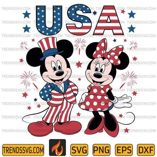 Mickey-And-Minnie-Usa-American-4th-Of-July-Svg