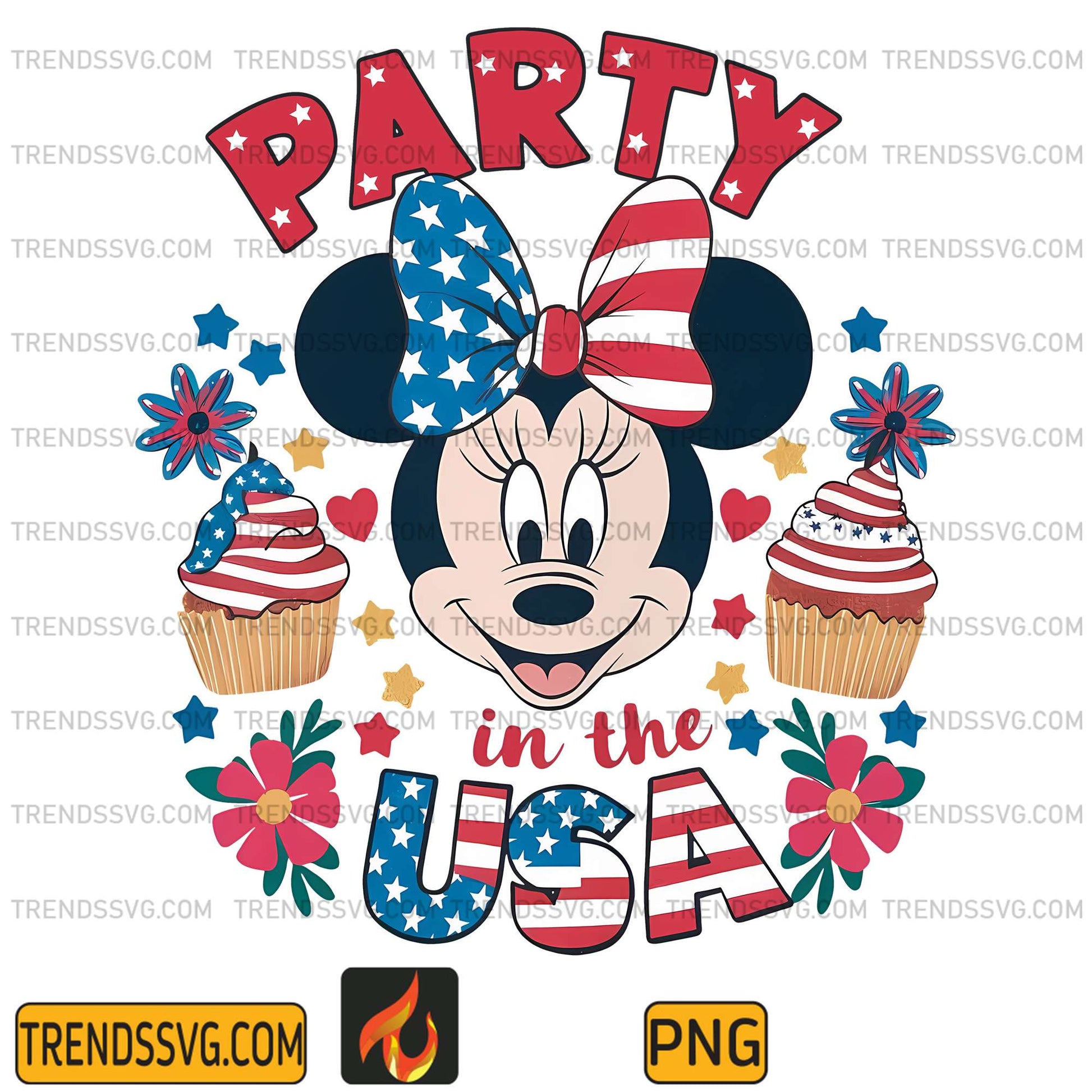 Minnie-Party-Usa-American-4th-Of-July-Png