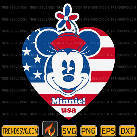 Minnie-Usa-American-Heart-Svg