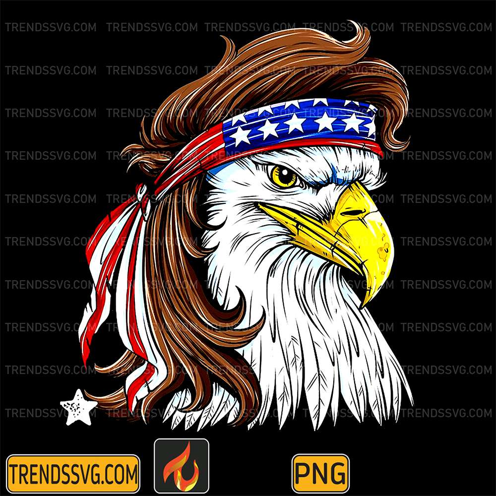 Mullet-America-4th-Of-July-Bald-Eagles-Merica-Usa-Flags-Png