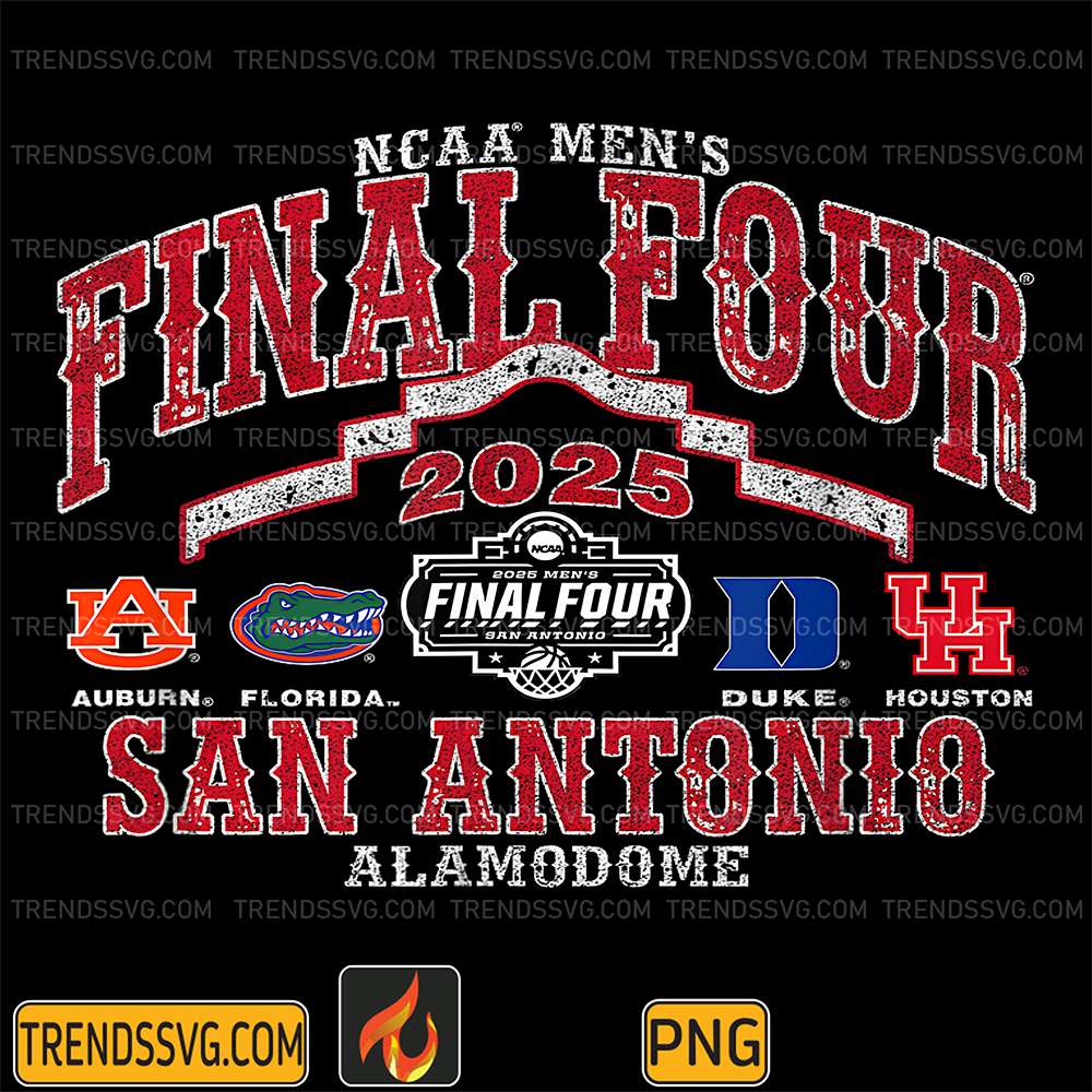 NCAA-Final-Four-2025-Basketball-4-Team-Vintage-San-Antonio-Png