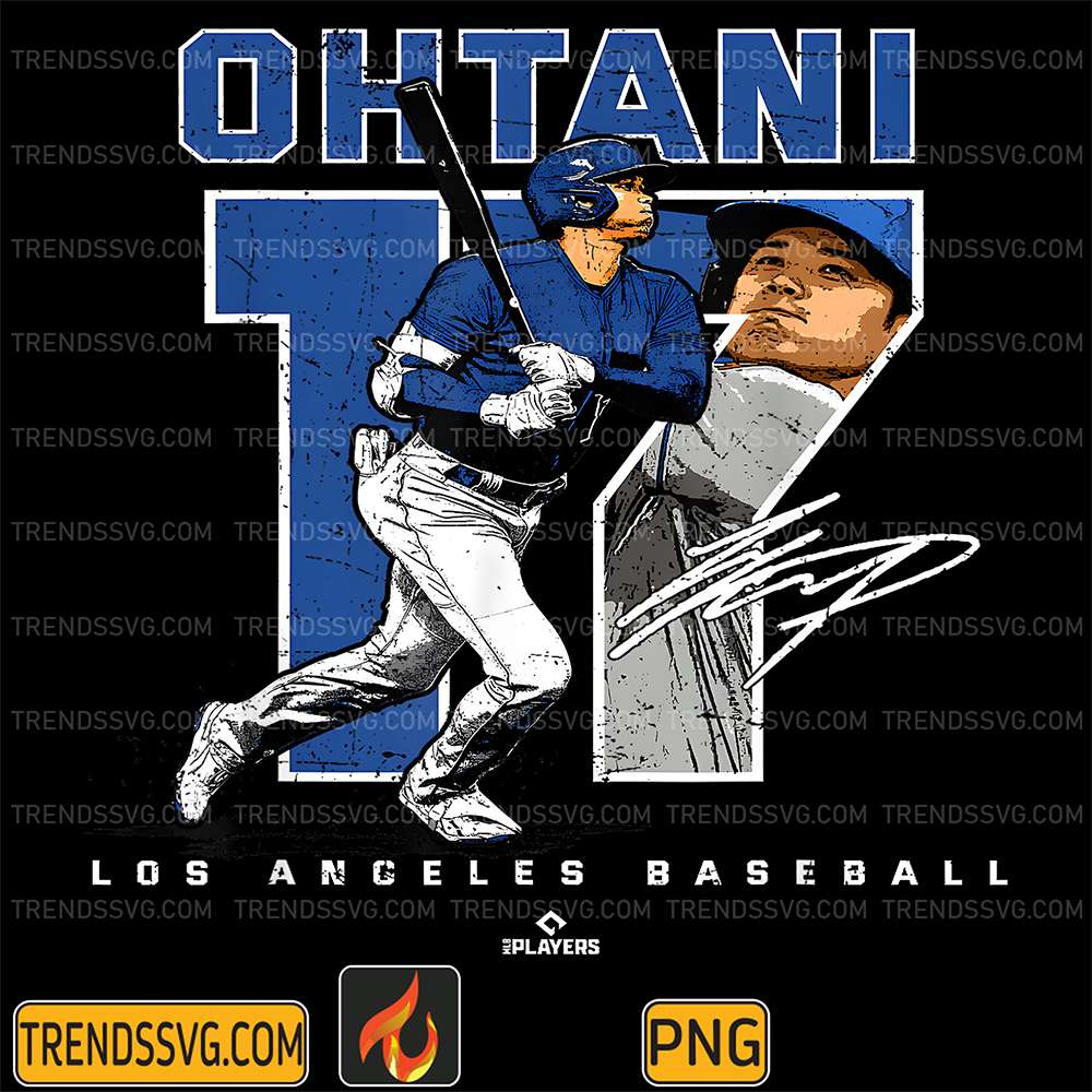 Number-17-And-Portrait-Shohei-Ohtani-Los-Angeles-MLB-Png