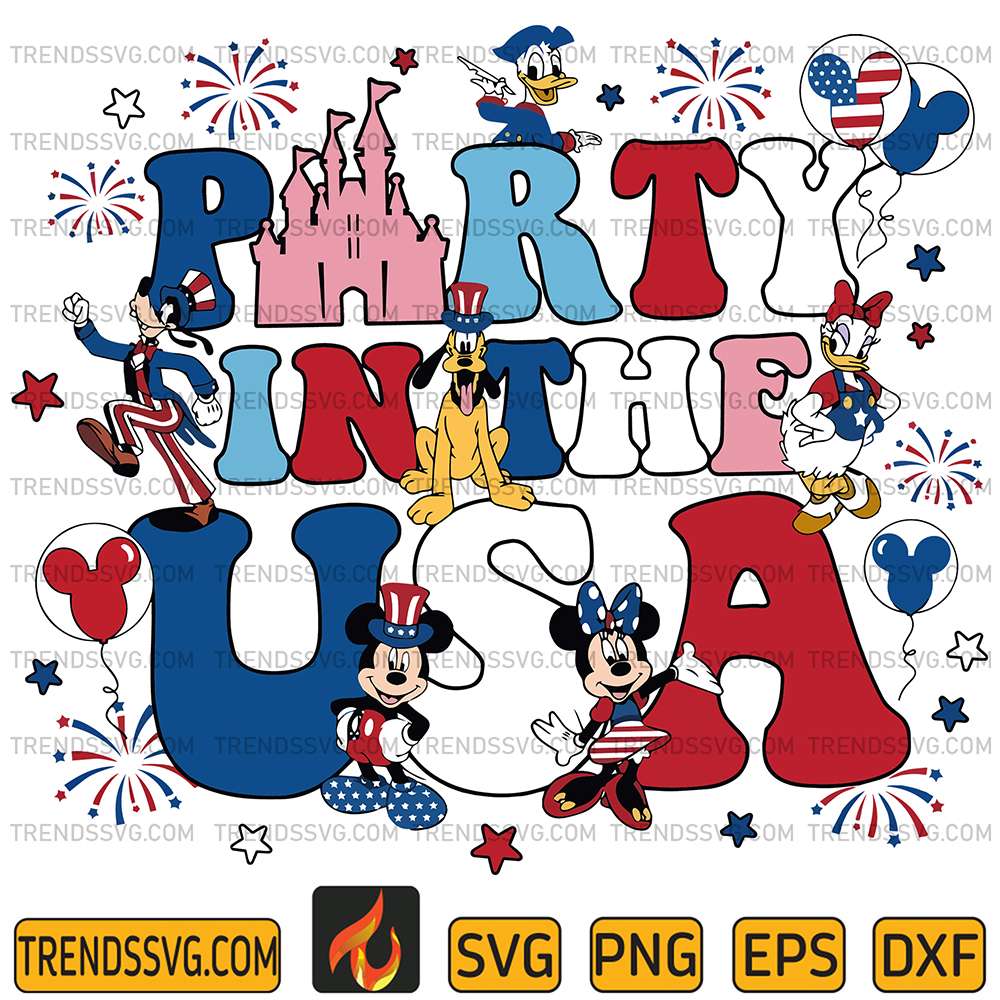 Party-In-The-Usa-Mickey-And-Friends-4th-Of-July-Svg