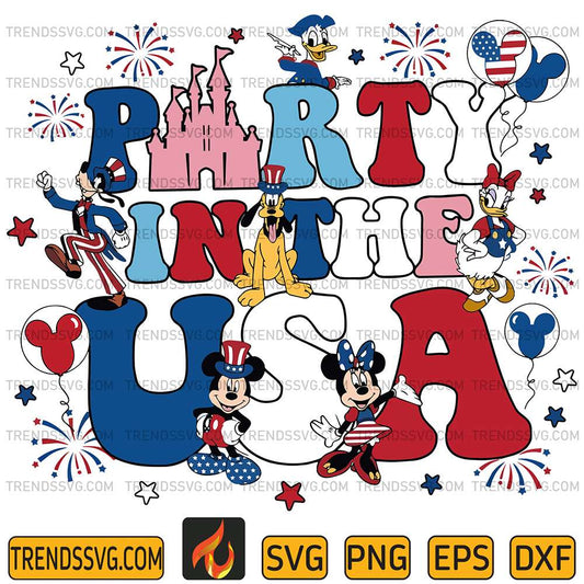 Party-In-The-Usa-Mickey-And-Friends-4th-Of-July-Svg