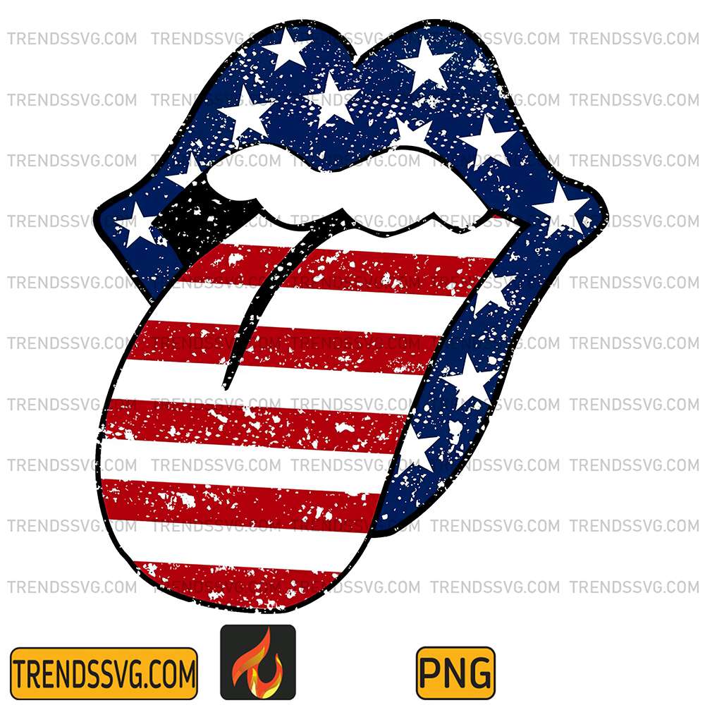 Patriotic-Rolling-Stones-America-Flag-Png