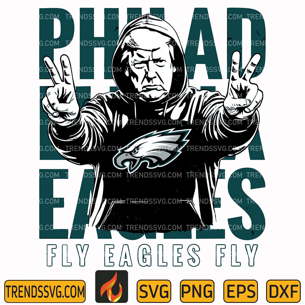 PhiladelphiaProFootballDonaldTrumpPeaceSignMagaSvg