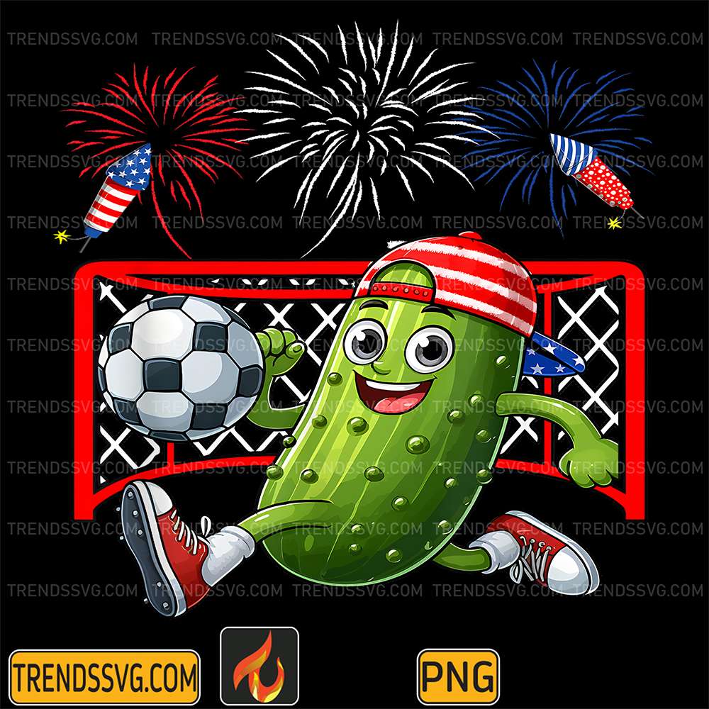 Pickle-Costume-4th-Of-July-Playing-Soccer-Player-Lover-Png