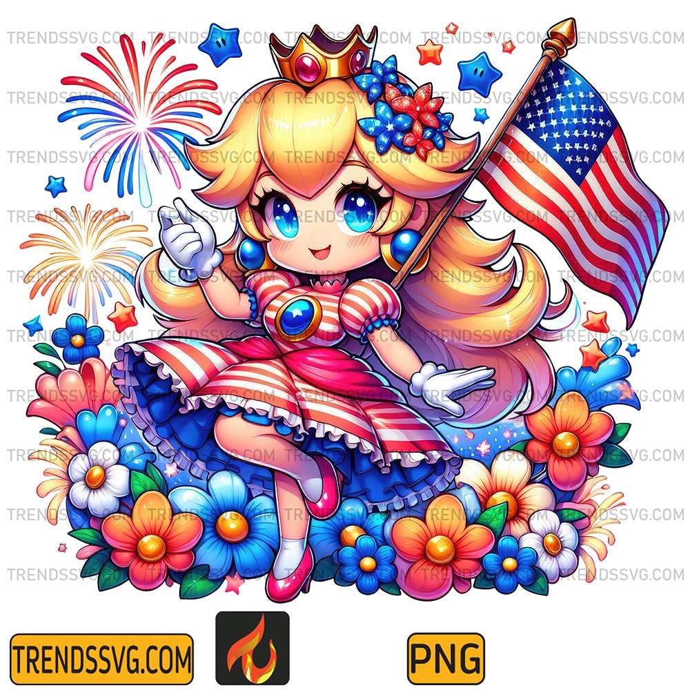 Princess-Peach-America-4th-Of-July-Png-1