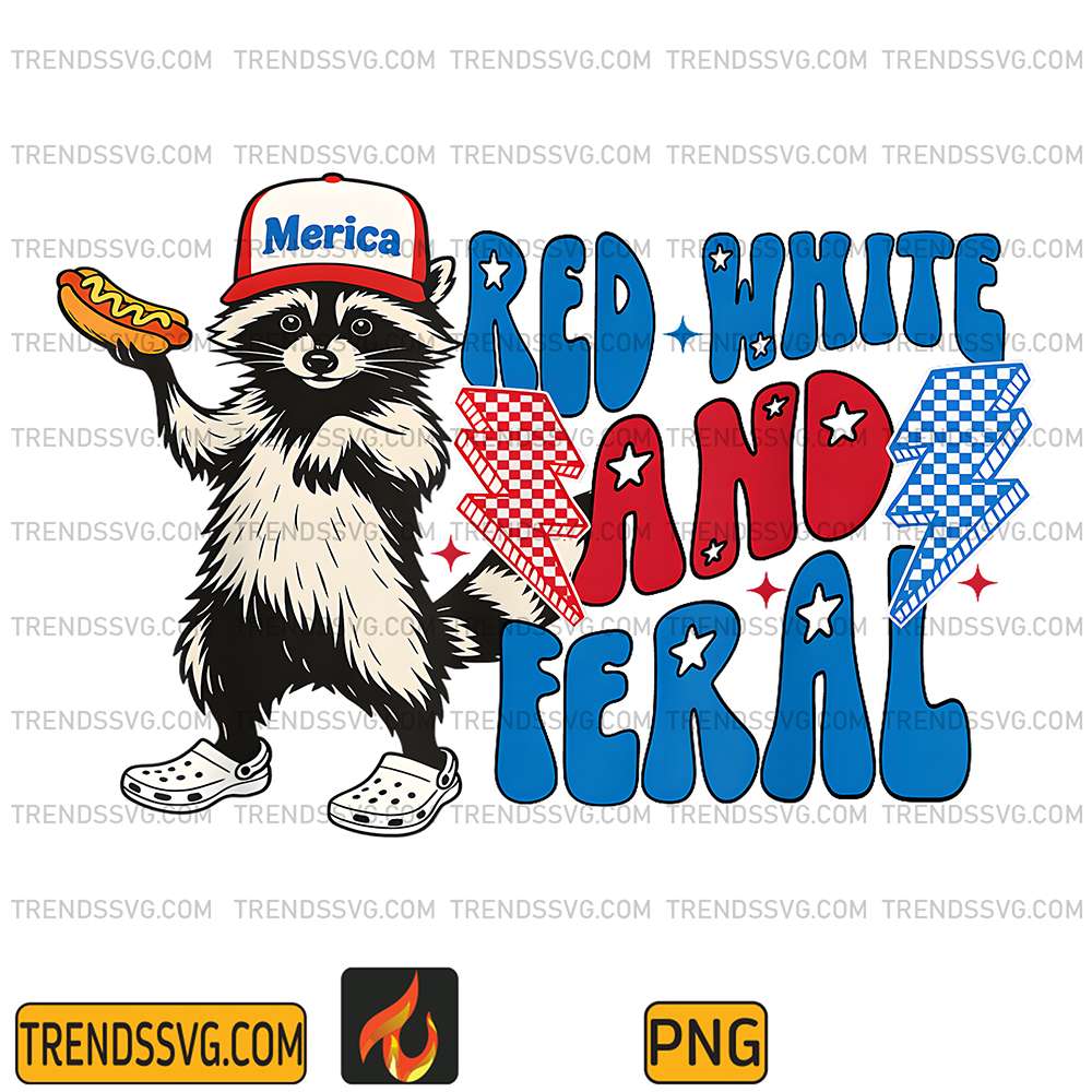 Red-White-And-Feral-4th-Of-July-Raccoon-Hot-Dog-America-Png-2
