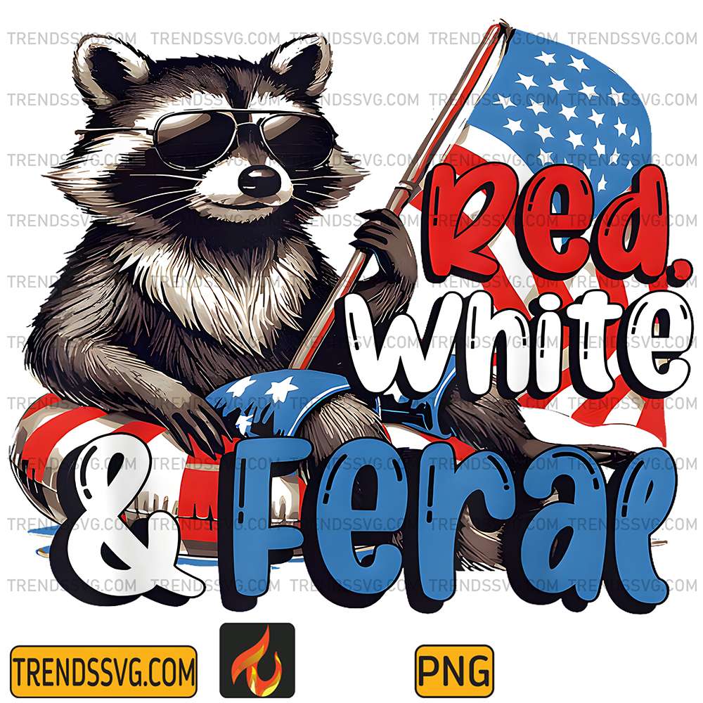 Red-White-And-Feral-4th-Of-July-Raccoon-Hot-Dog-America-Png-5