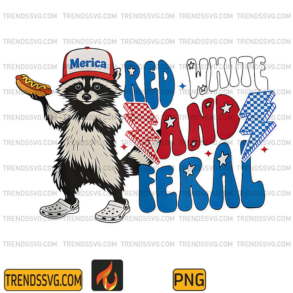 Red-White-And-Feral-4th-Of-July-Raccoon-Hot-Dog-America-Png-6