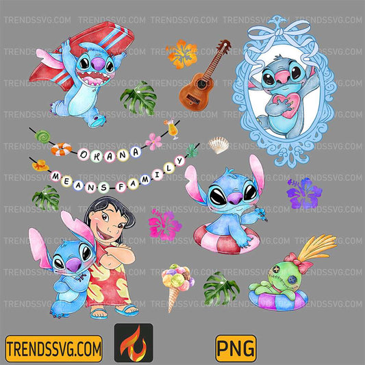 Retro Coquette Bows Lilo And Stitch, Cute Stitch Angel Lilo Hawaii Aloha Png TRENDSSVG