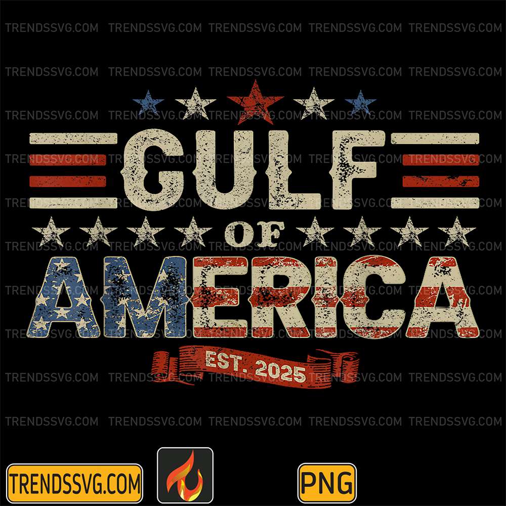 Retro-Gulf-Of-USA-America-Est-2025-American-Flag-Gulf-Mexico-Png
