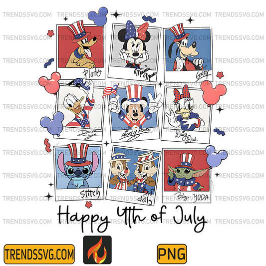 Retro-Mickey-And-Friends-Happy-4th-Of-July-Png