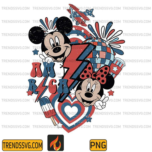 Retro-Mickey-And-Minnie-America-4th-Of-July-Png