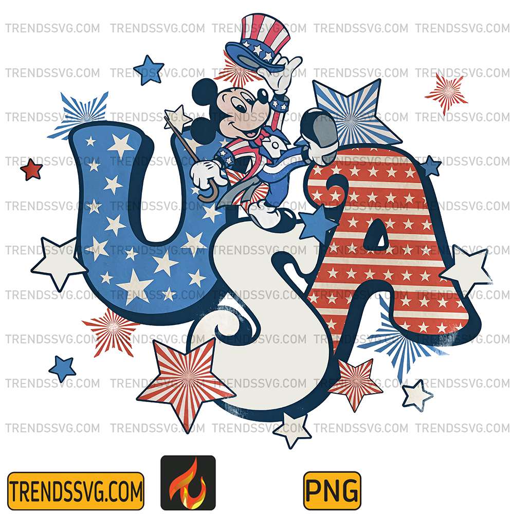 Retro-USA-Mickey-4th-Of-July-Png
