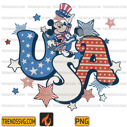 Retro-USA-Mickey-4th-Of-July-Png