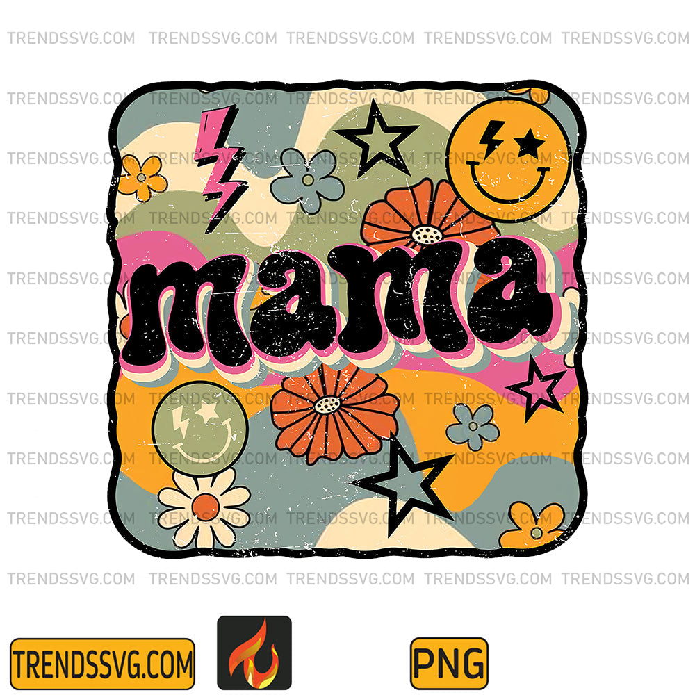 RetroFloralMamaSublimationPng