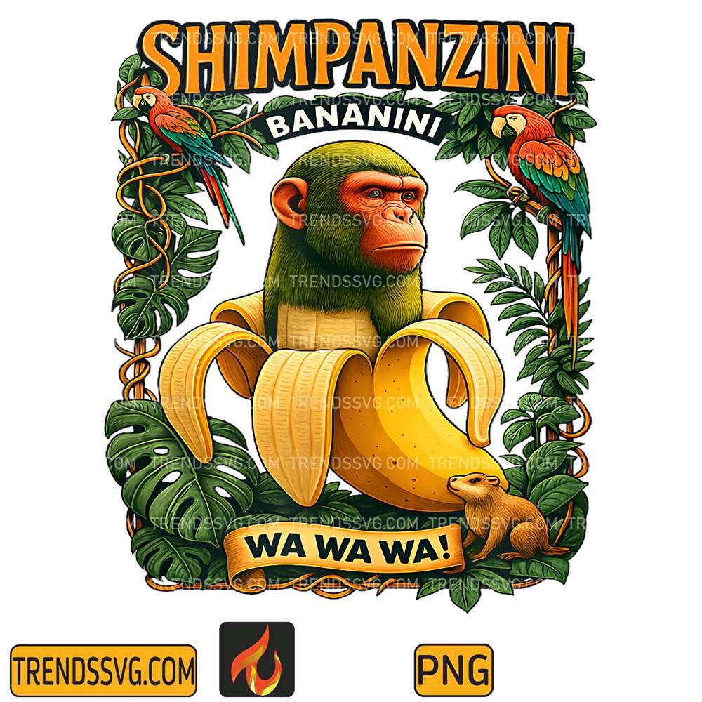 Shimpanzini-Bananini-Italian-Brainrot-Chimpanzee-And-Banana-Png