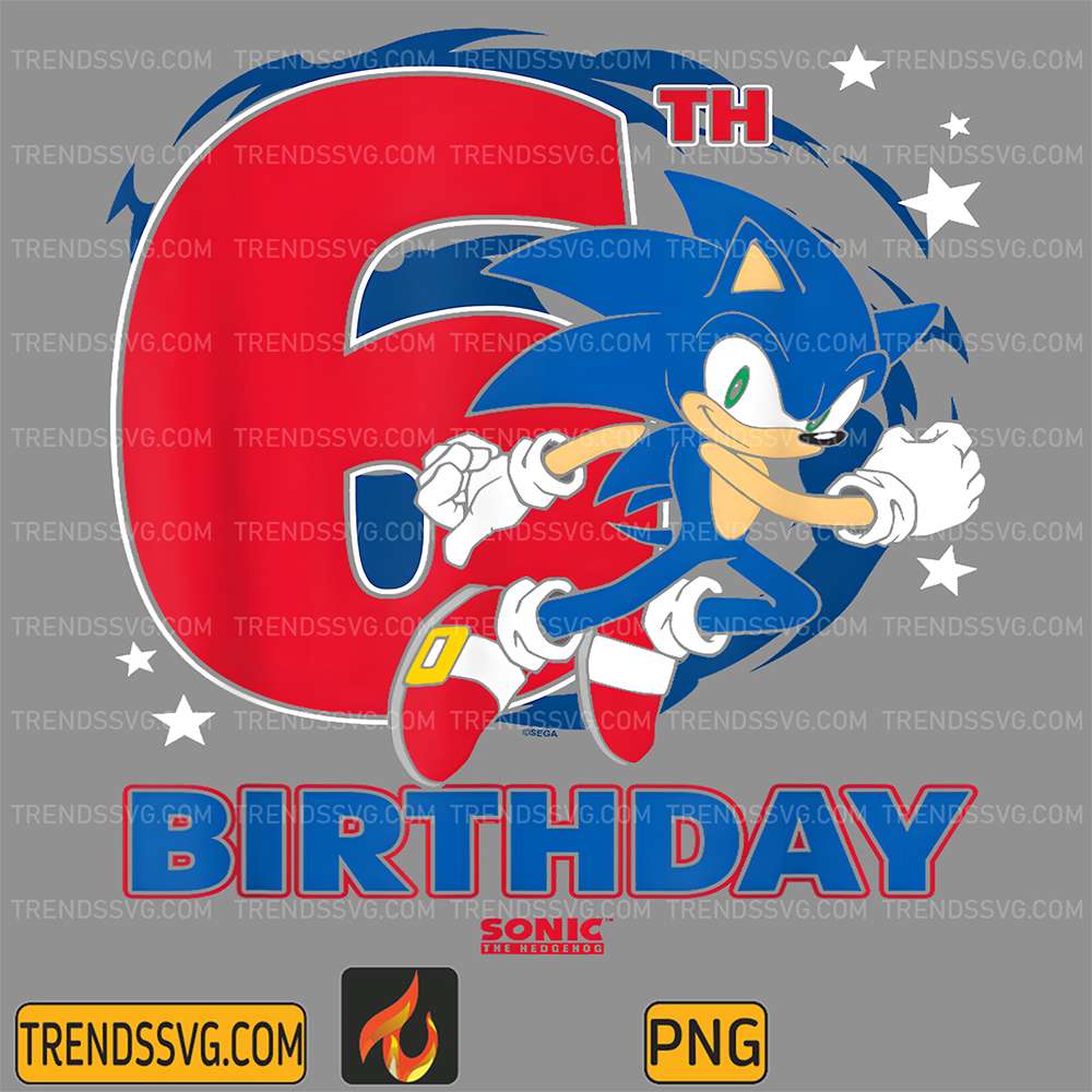 Sonic-The-Hedgehog-Epic-Sonic-6th-Birthday-Png