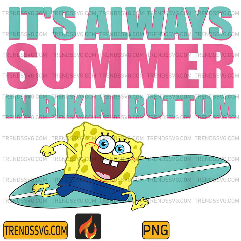 SpongeBob-Square-Pants-It-s-Always-Summer-In-Bikini-Bottom-Png