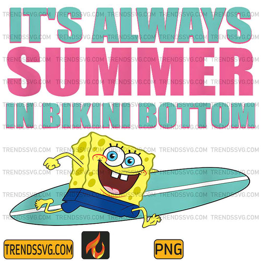 SpongeBob-Square-Pants-It-s-Always-Summer-In-Bikini-Bottom-Png