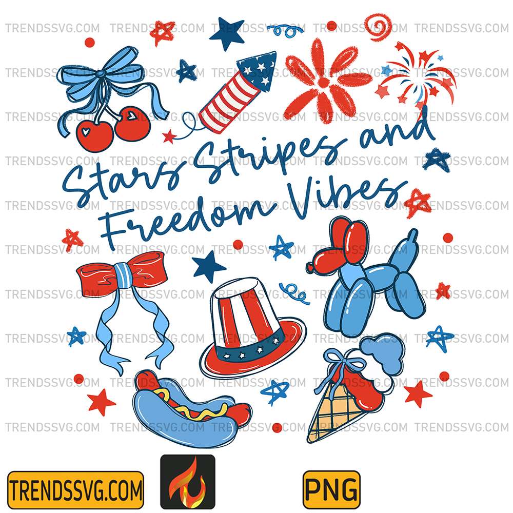 Star-Stripes-And-Freedom-Vibes-Png