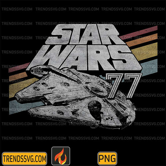 Star-Wars-Millennium-Falcon-77-Retro-Diagonal-Stripe-Png