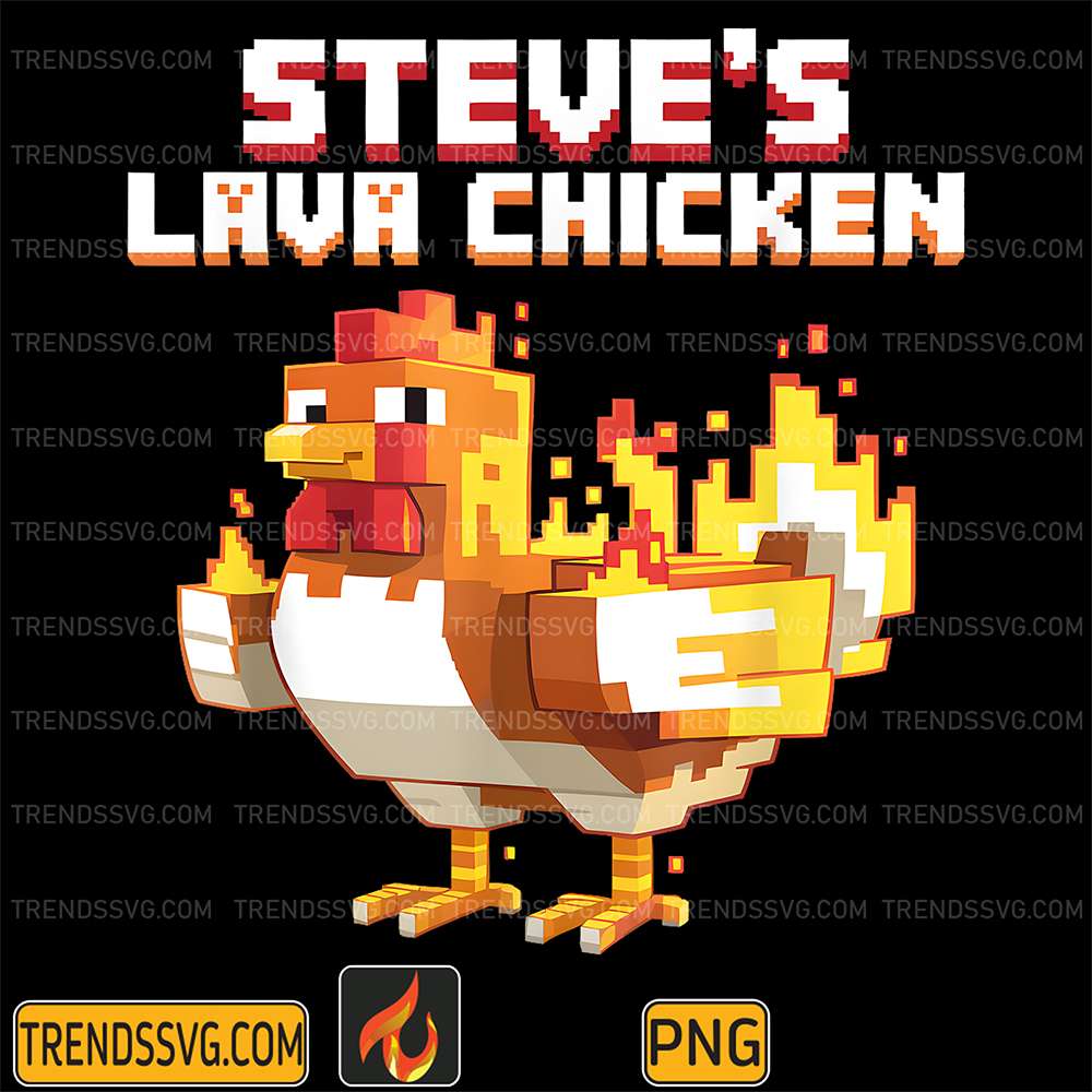 Steve-s-Lava-Chicken-Pixel-Video-Game-Png