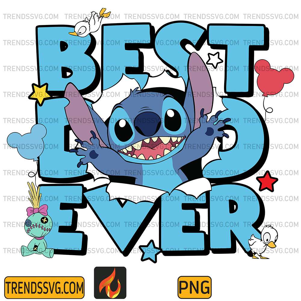 Stitch Best Dad Ever Png TRENDSSVG
