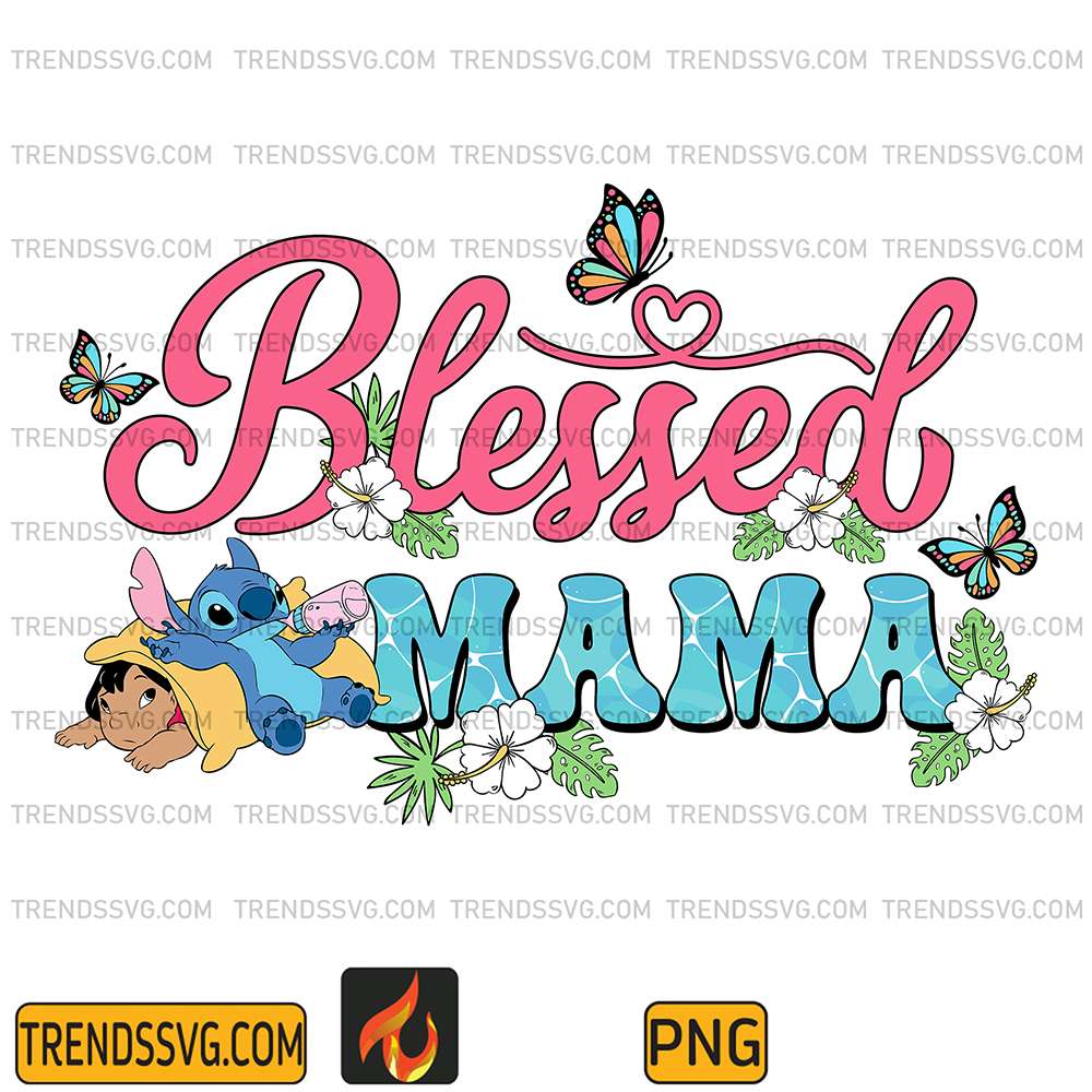 Stitch-Blessed-Mama-Png