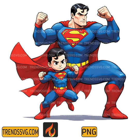 Super-Man-Dad-And-Son-Png-1