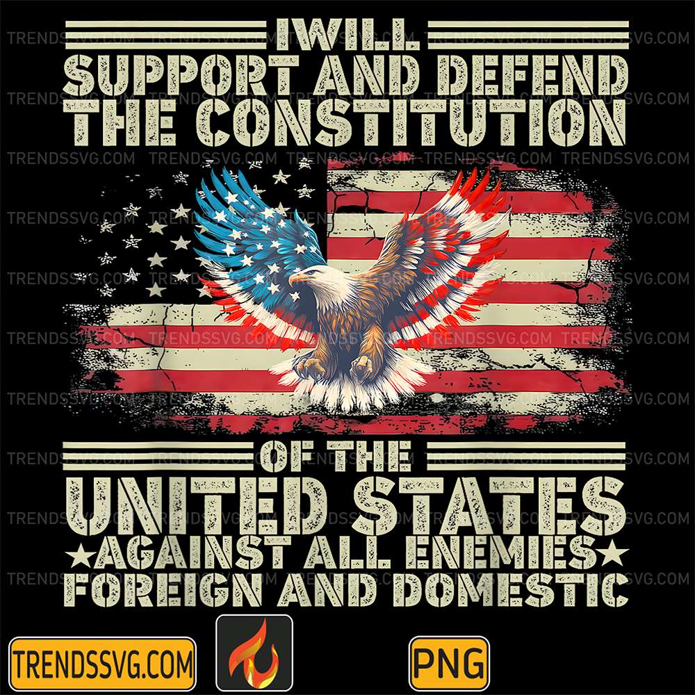 Support-Defend-The-Constitution-US-Flag-Eagle-4th-of-July-Png
