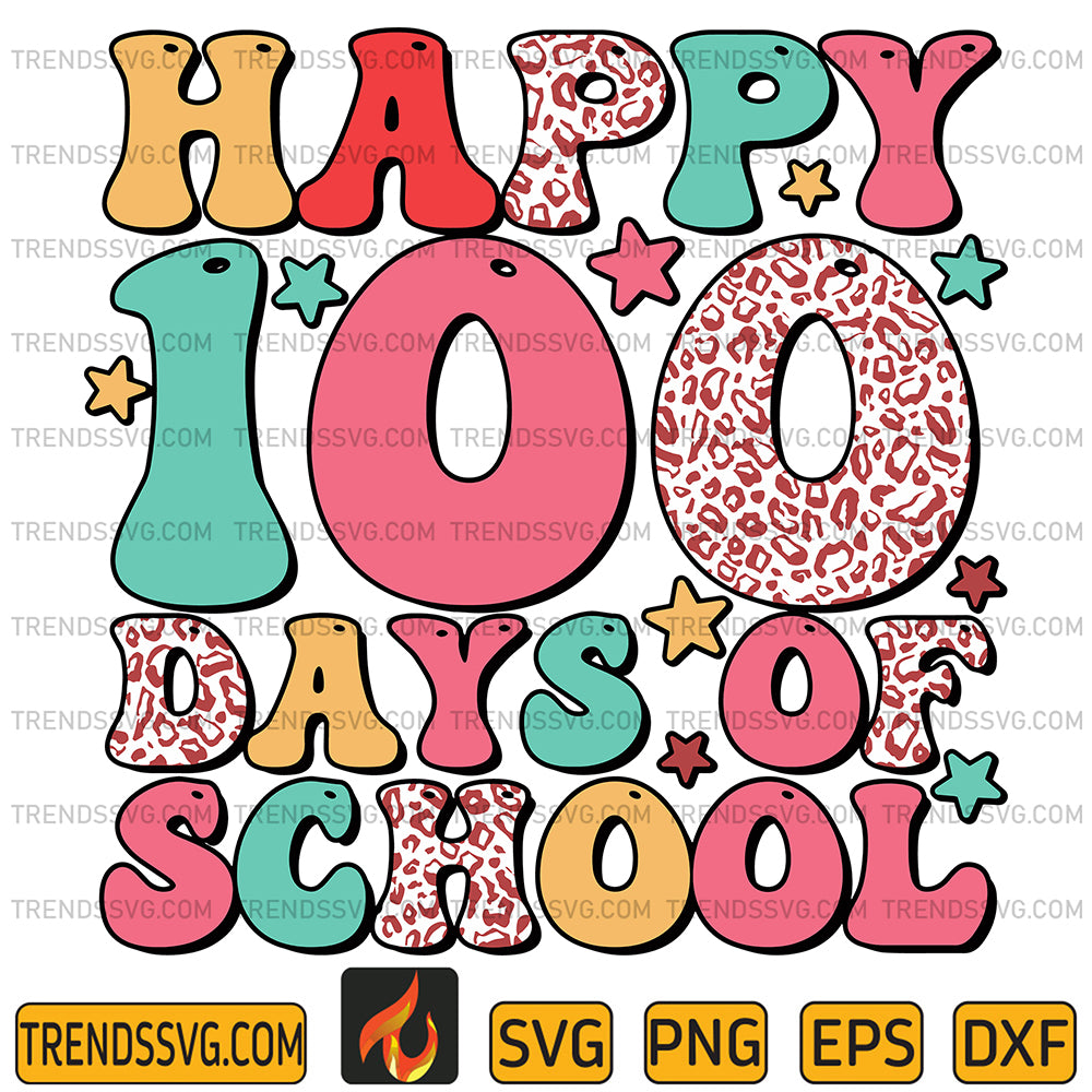 TeacherHappy100DaysOfSchoolSvg