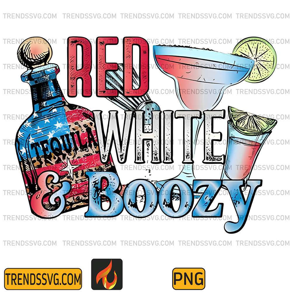 Tequila-Red-White-And-Boozy-4th-Of-July-Png