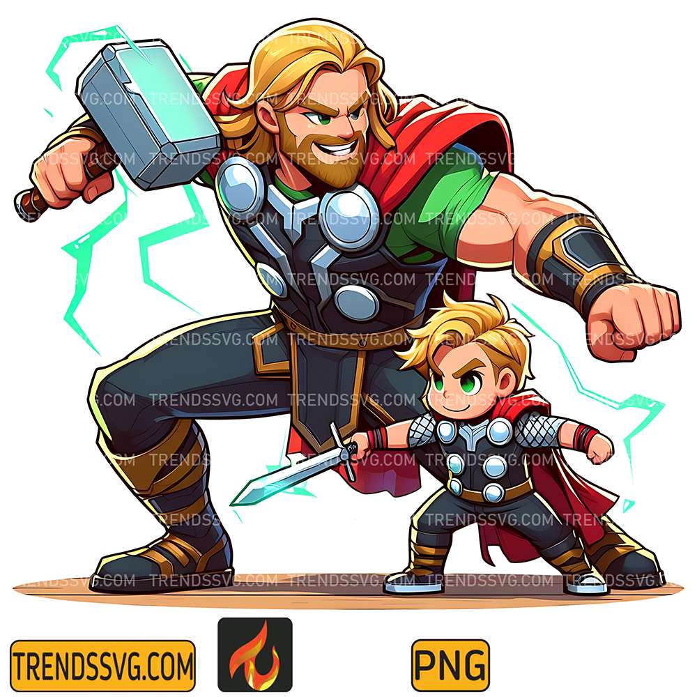 Thor-Dad-And-Son-Png-3