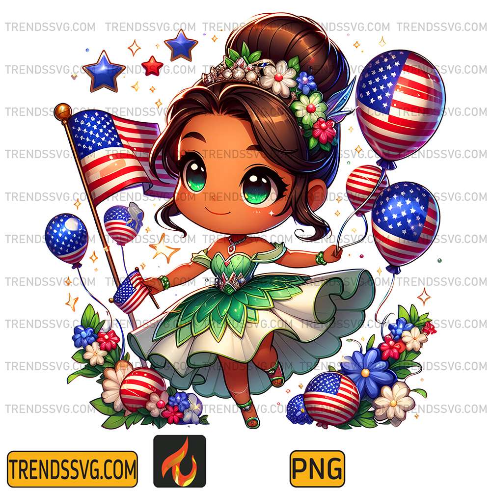 Tiana-Princess-America-4th-Of-July-Png