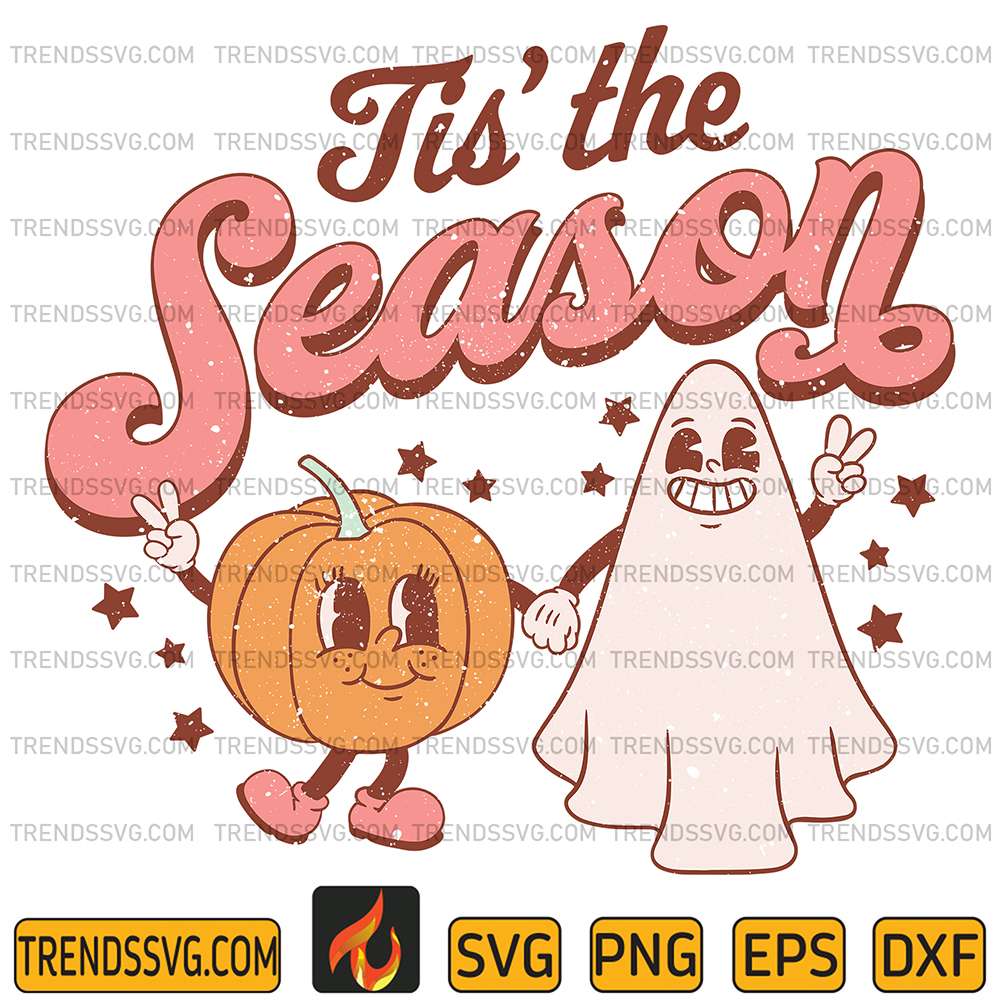 Tis-The-Season-Spooky-Pumpkin-And-Ghost-Svg