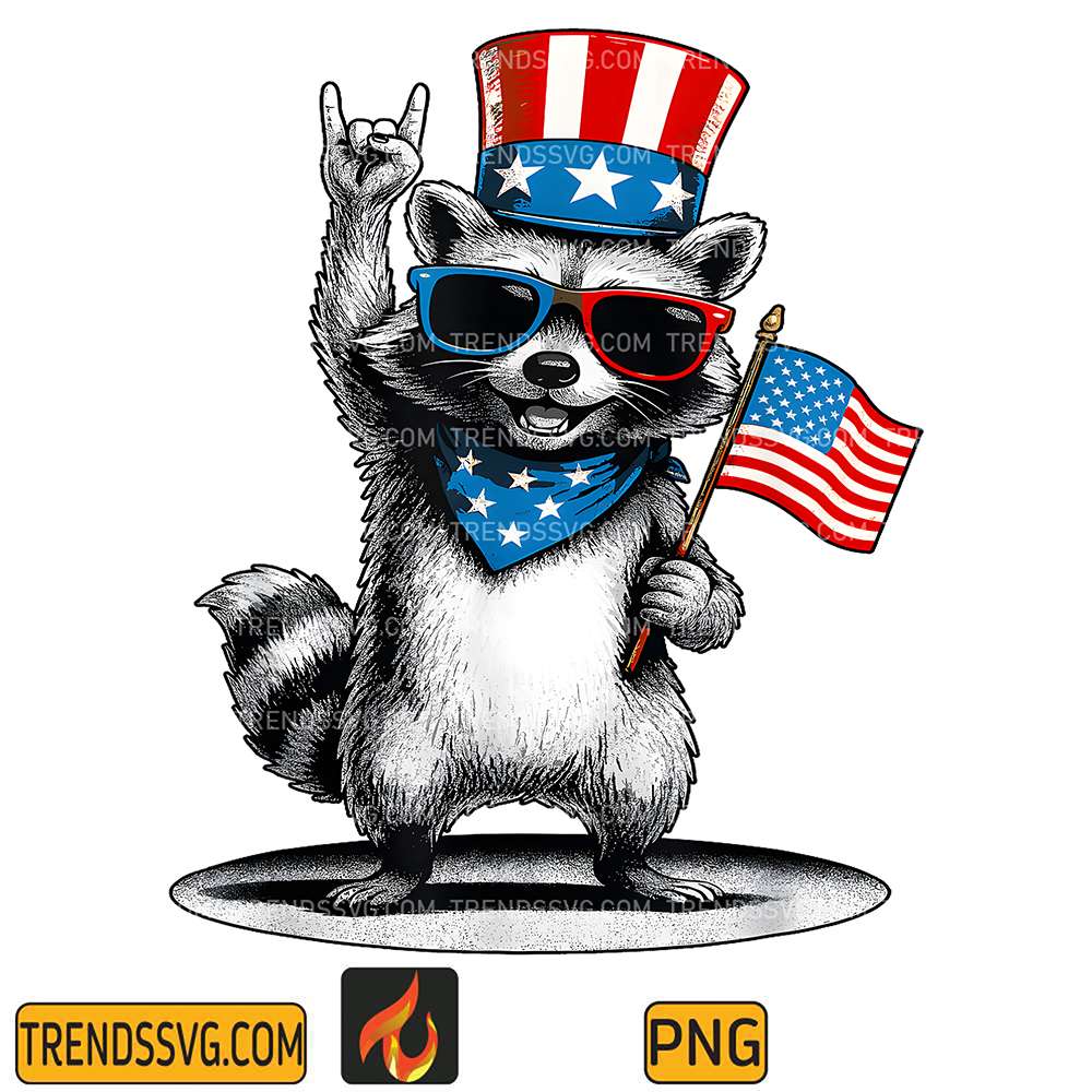 USA-Patriotic-Raccoon-4th-Of-July-Png