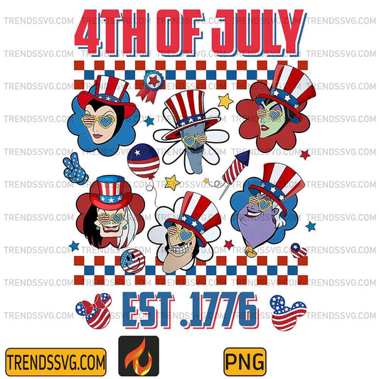 Villains-America-4th-Of-July-Est-1776-Png