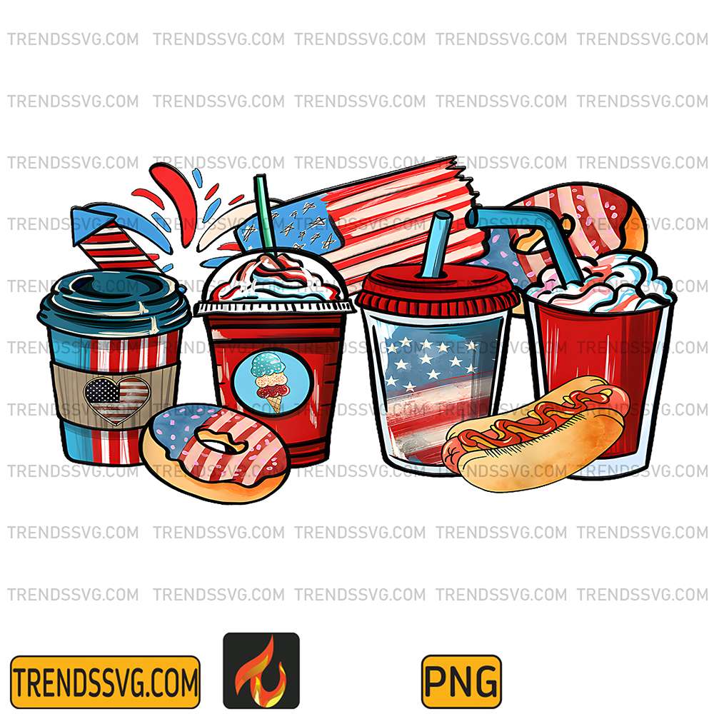 Western-4th-Of-July-Coffee-Cups-Independence-US-Flag-Png