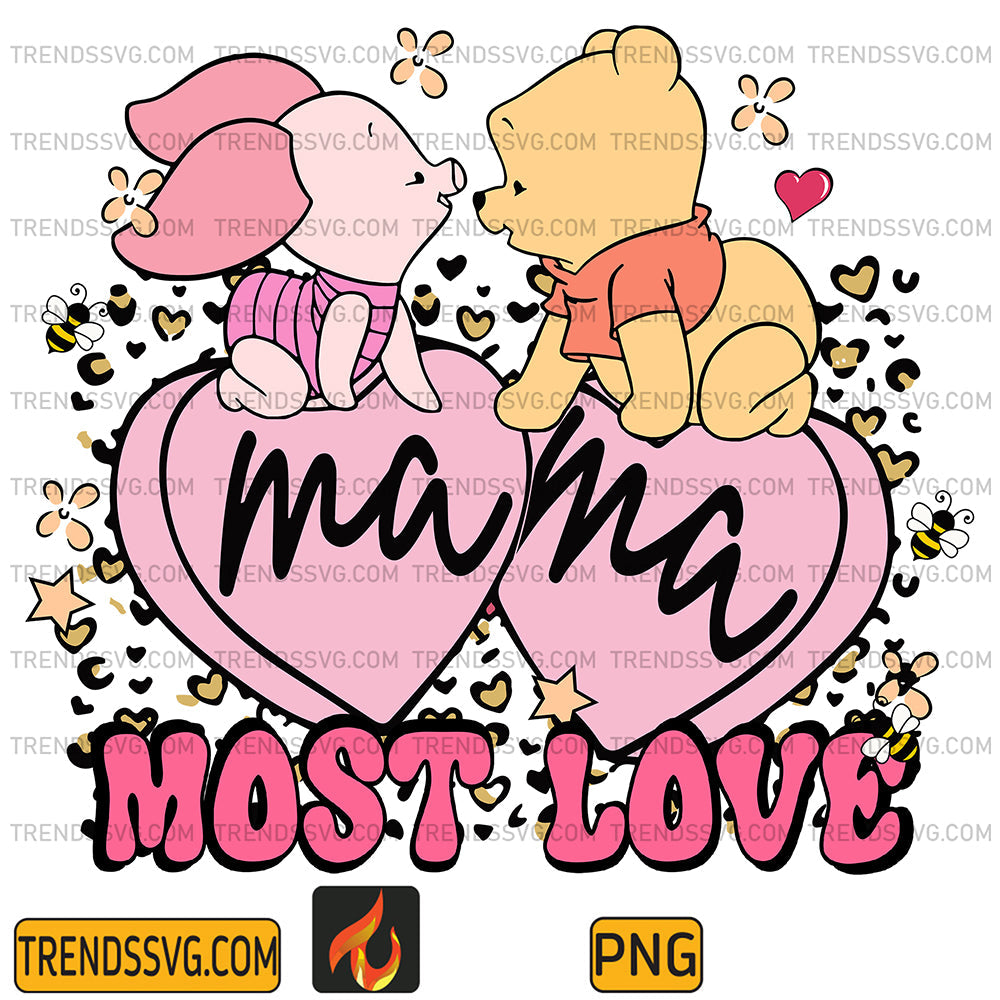 WinniePoohAndPigletMamaMostLovePng