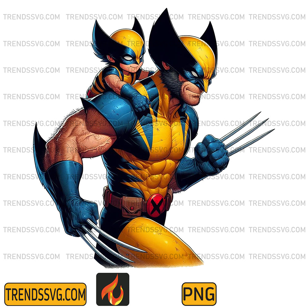 Wolverine-Dad-And-Son-Png