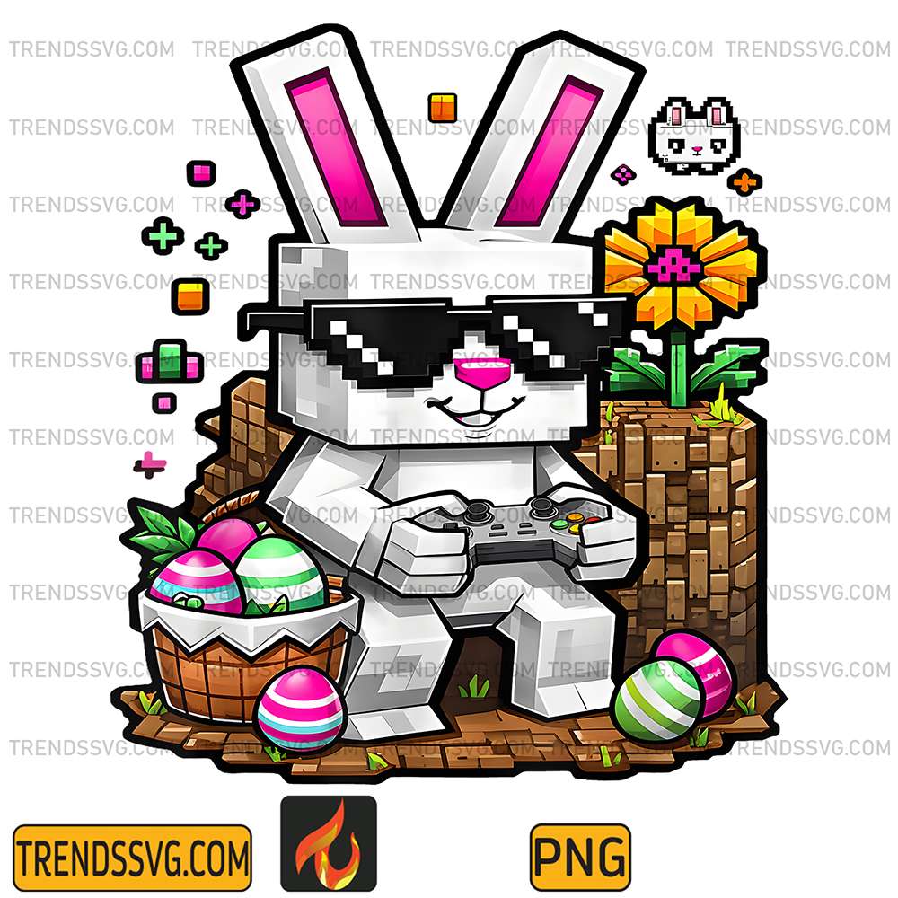 Happy Easter Day Bunny Egg Video Game Gamer Kids Png TRENDSSVG