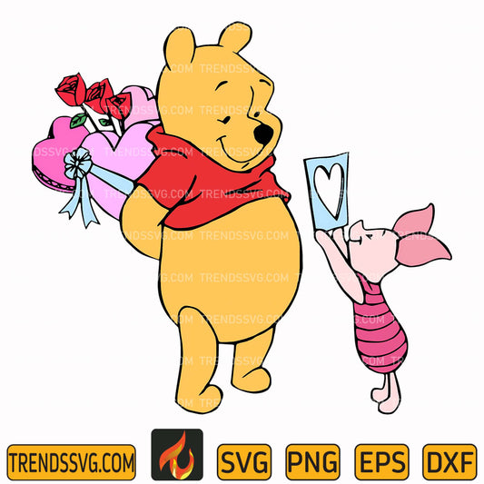 Valentine's Day Love Winnie the Pooh Svg