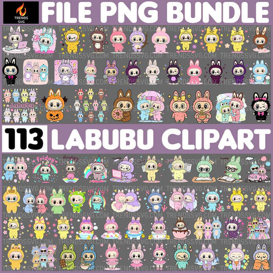113 File Labubu Clipart Bundle Png TRENDSSVG