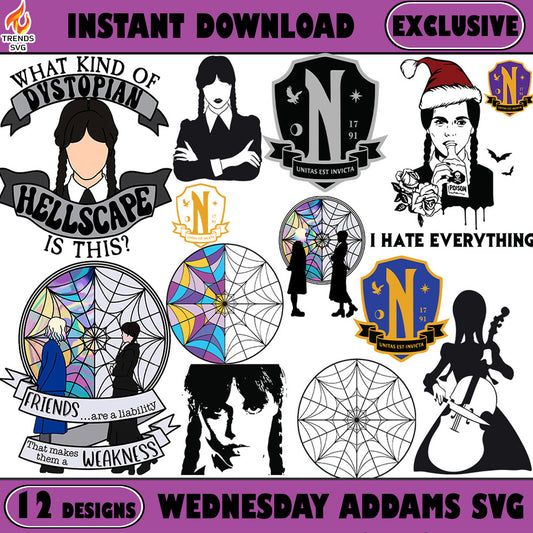 13-wednesday-addams-png-bundle