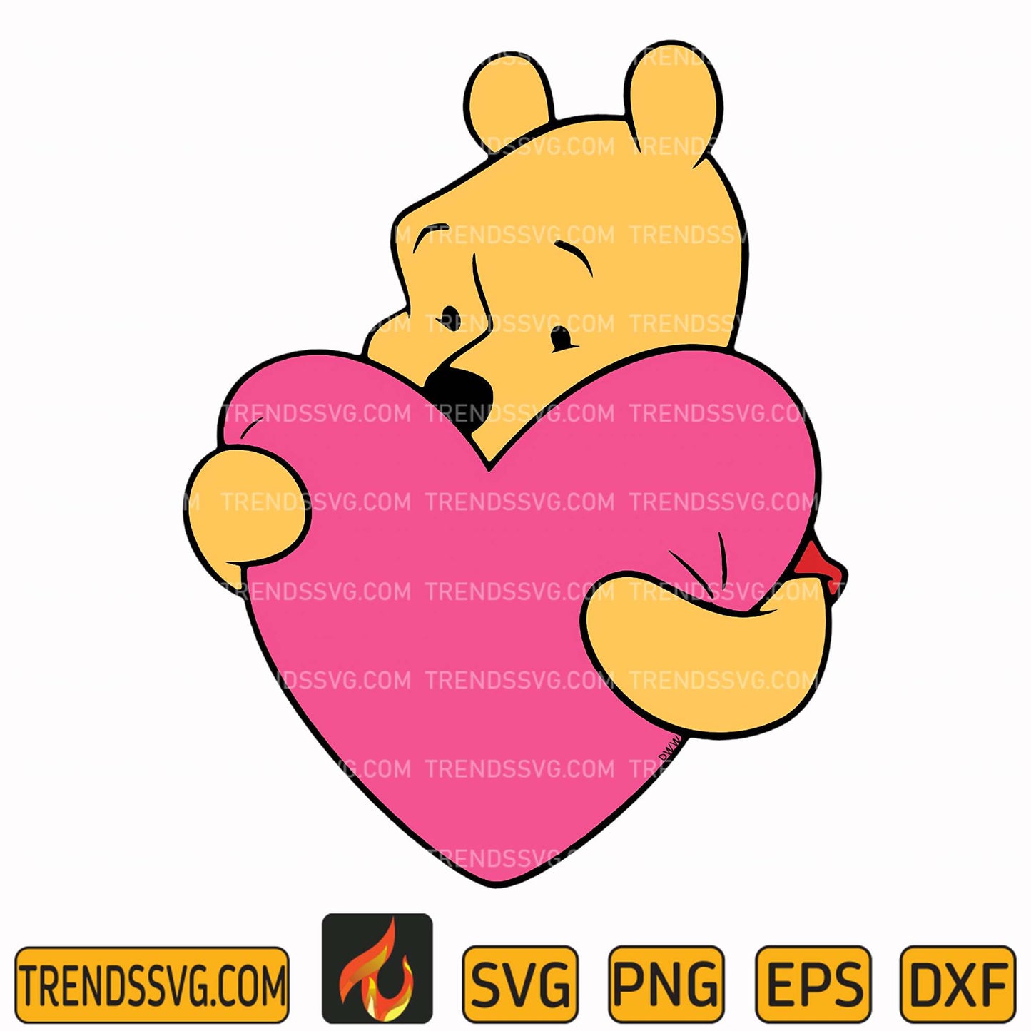 Winnie the Pooh Heart Svg