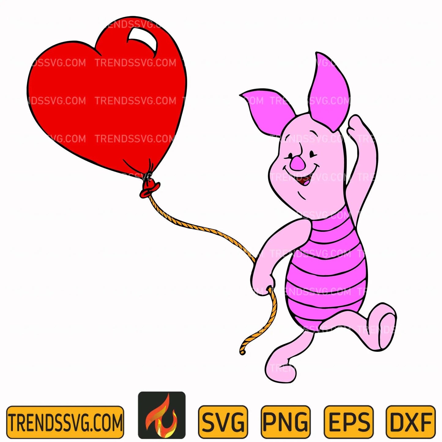 Piglet Valentine's Day Svg TRENDSSVG